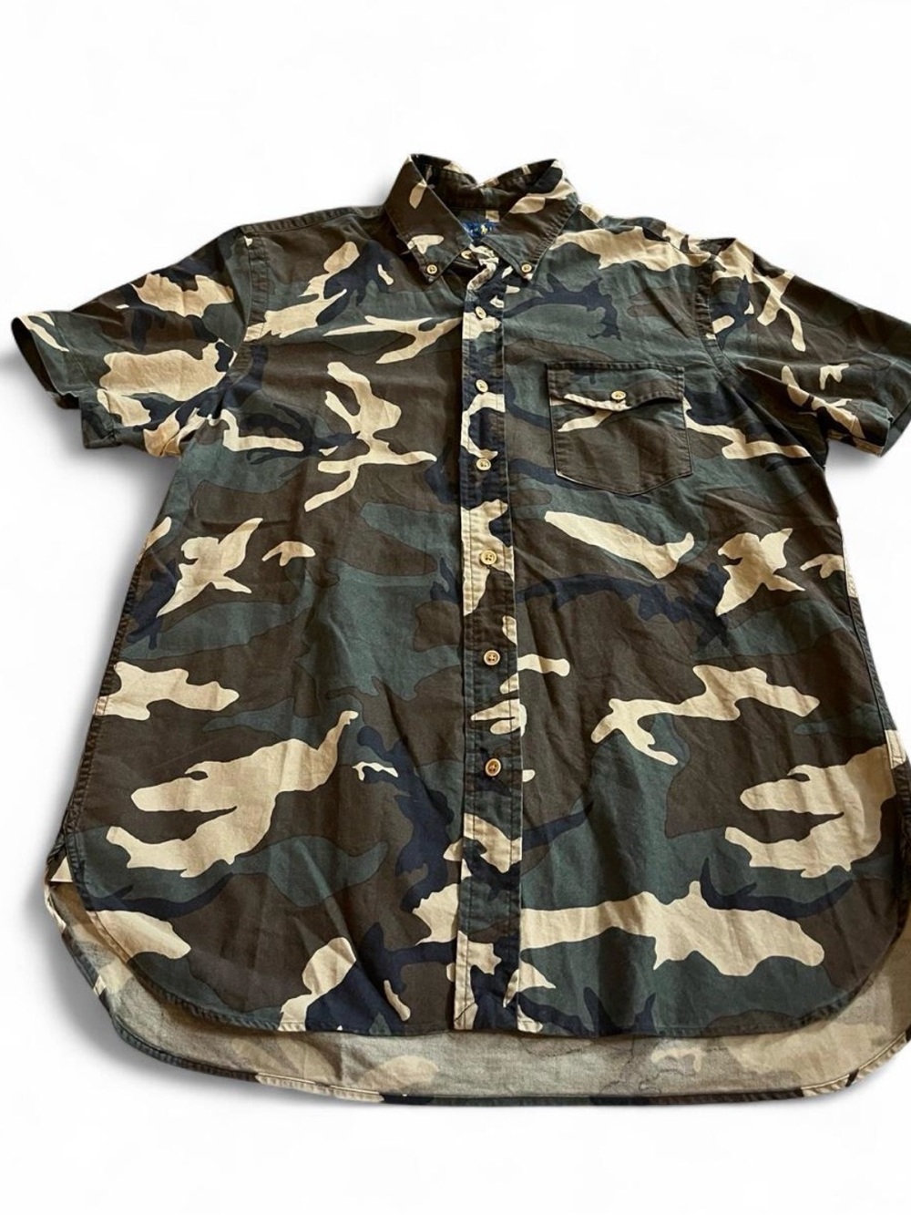 Polo Ralph Lauren Camo Button-Down Shirt Men’s M Short Sleeve